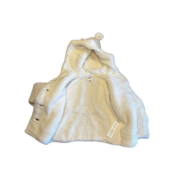 Carters baby Sherpa Lined hooded gray neutral toned cardigan jacket 24 months - Picture 4 of 6